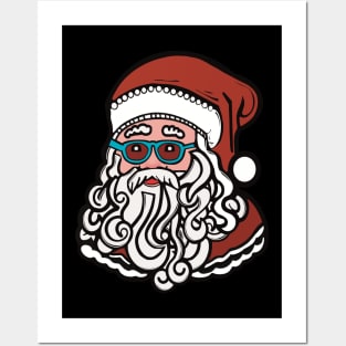 Santa Claus Wearing Sunglasses Posters and Art